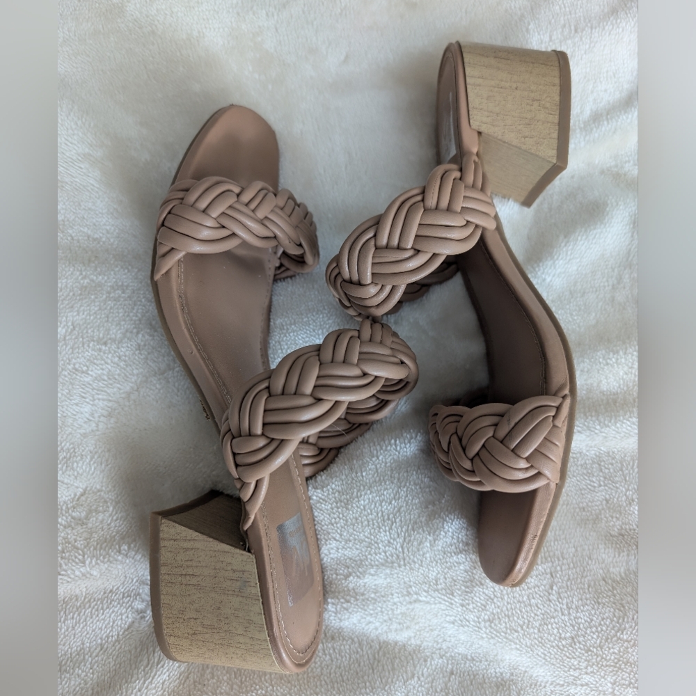 Braided Wedge Sandals - Tan